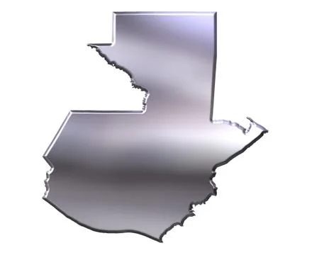 Guatemala 3D Silver Map Stock Illustration
