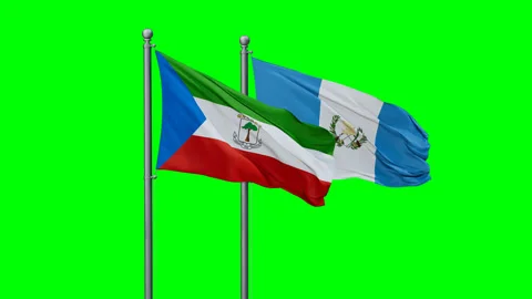 Guatemala and Equatorial Guinea two flags 스톡 동영상 295177949