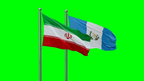 Guatemala and Iran two flags Stock Footage 290036538