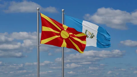 Guatemala and Macedonia two flags Stock Footage 287663541