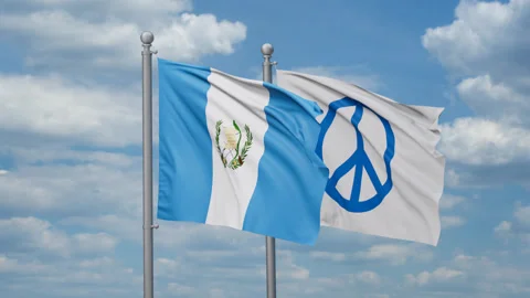 Guatemala and Peace two flags Stock Footage 269667206