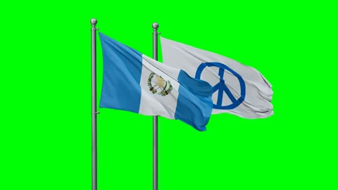 Guatemala and Peace two flags Stock Footage 291852771