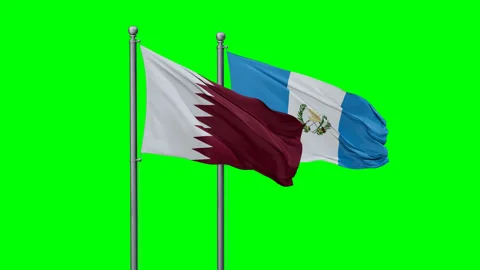 Guatemala and Qatar two flags Video stock 291191877