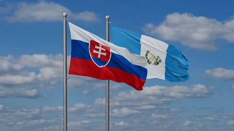 Guatemala and Slovakia two flags Stock Footage 282604708