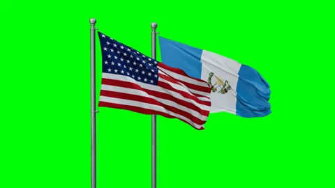 Guatemala and USA two flags Stock Footage 289669770