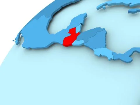 Guatemala on blue globe Stock Illustration