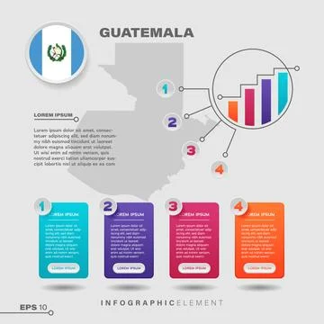 Guatemala Chart Infographic Element Stock Illustration