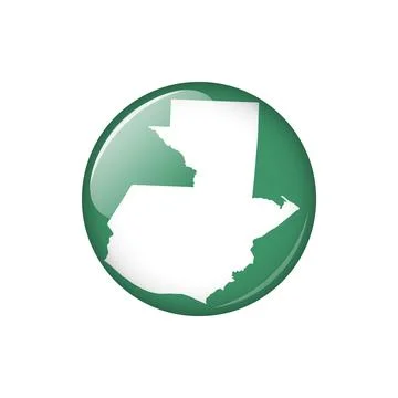 Guatemala Circle Button Country Map Vector Template Stock Illustration