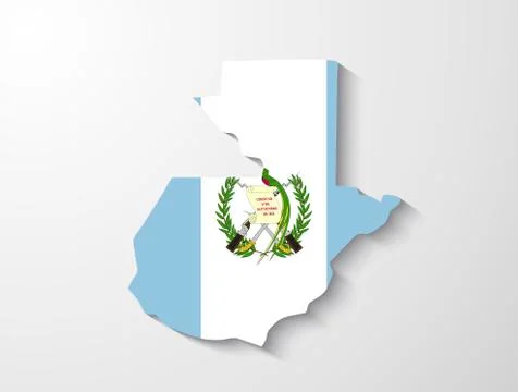 Guatemala  country map with shadow effect presentation Stock Illustration