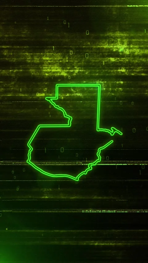 Guatemala Digital Futuristic Glitch Map Vídeo Stock 334592945