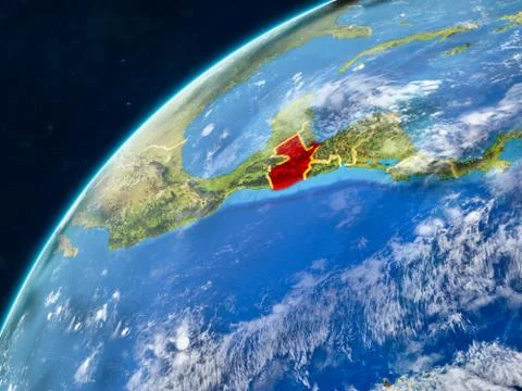 Guatemala on Earth with borders Stock Illustration