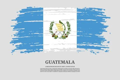 Guatemala flag with brush stroke effect and information text poster, vector Illustrazione stock