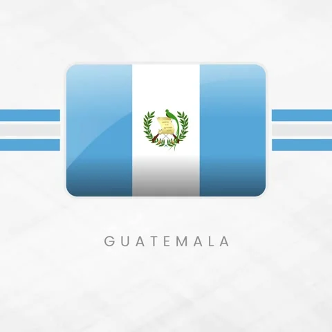 Guatemala Flag Button 3D Glossy Icon Blue and White Stripes with National Q.. Stock Footage 330952338