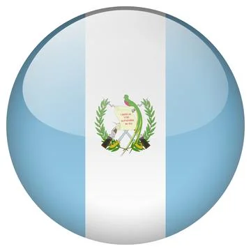Guatemala flag button. Stock Illustration
