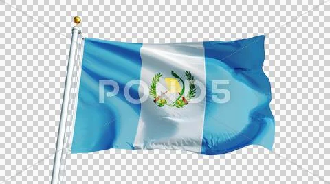 Guatemala flag, close up, isolated with alpha channel Stock Photos