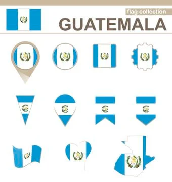 Guatemala Flag Collection Stock Illustration