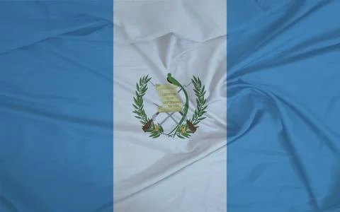 Guatemala Flag fabric rippling in the wind Stock Photos