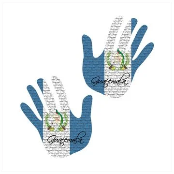 Guatemala flag hand vector Stock Illustration