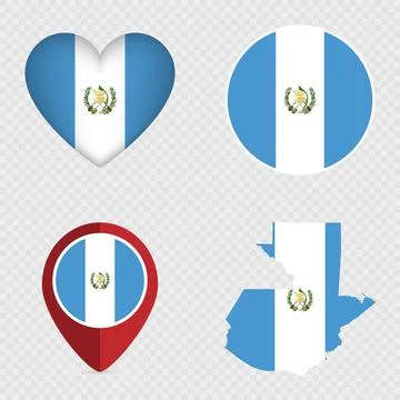 Guatemala Flag Icons Pack. Vector illustration. Illustrazione stock