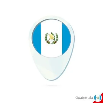 Guatemala flag location map pin icon on white background. Stock Illustration