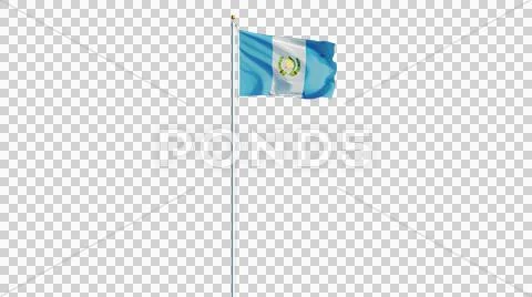 Guatemala flag, long shot, isolated with alpha channel Stock Photos