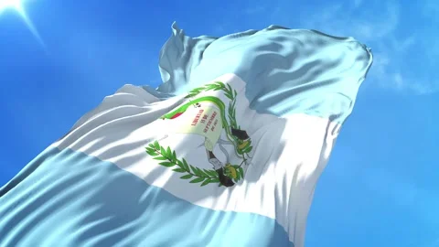Guatemala Flag Low Angle View Stock Footage 295691277