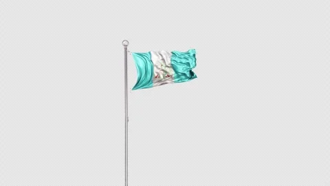 Guatemala   Flag Pole  Animation Include Alpha 3D Rendering Stock-Footage 283086501