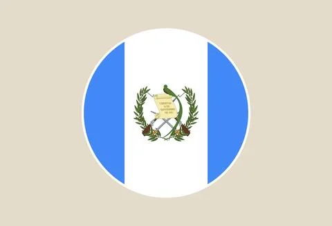 Guatemala flag presented as a circular vector icon, a patriotic national sy.. Stock Illustration