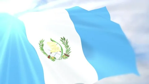 Guatemala Flag Seamless Loop 4k 60fps on Sky Background Stock Footage 340624524