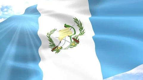 Guatemala Flag Seamless Loop 4k 60fps on Sky Background Stock Footage 341560665