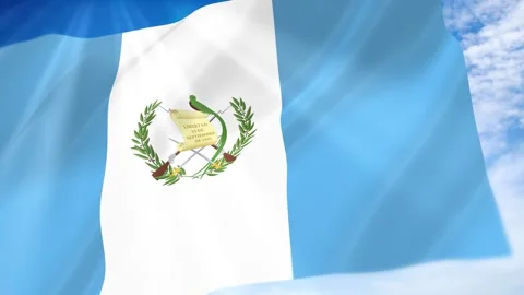 Guatemala Flag Seamless Loop 4k 60fps on Sky Background Stock Footage 341673541