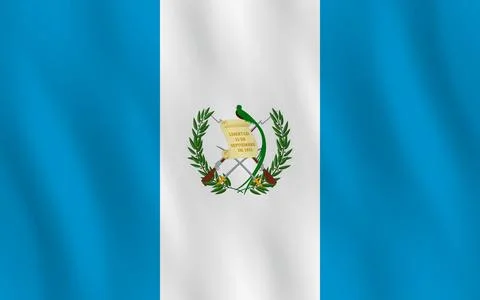 Guatemala flag with waving effect, official proportion. Illustrazione stock
