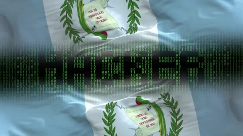 Guatemala flag - Waving flag on matrix binary code background Stock Footage 321420030