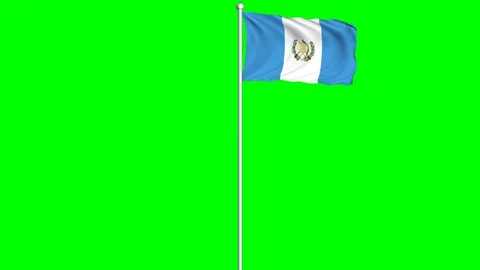 Guatemala Flag Waving Fluttering on Wind Loopable Green Blue Screen Matte Video stock 77580261