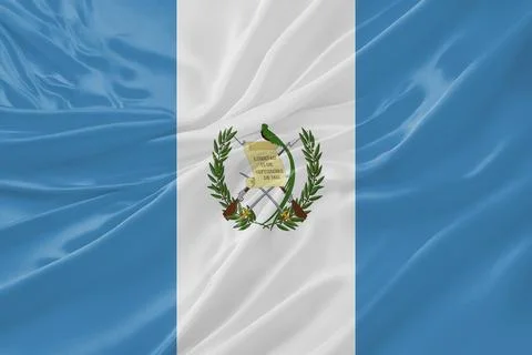 Guatemala Flag Waving Textures Silk Background Stock Illustration