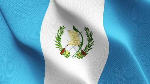 Guatemala flag waving on wind. Stock Illustration