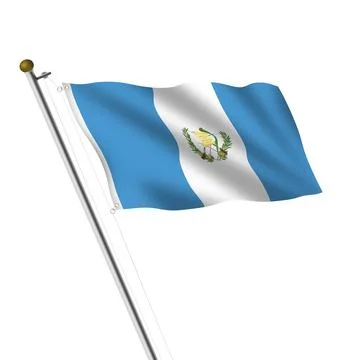 Guatemala Flagpole 3d illustration with clipping path Stock Illustration
