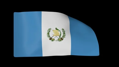 Guatemala Full Flag Plus Alpha Channel 库存影片 87240312