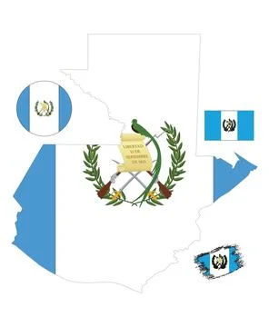 Guatemala Map and Flag Stock Illustration