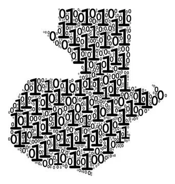 Guatemala Map Composition of Binary Digits 스톡 일러스트