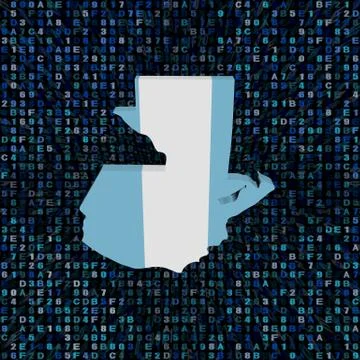 Guatemala map flag on hex code illustration Stock Illustration