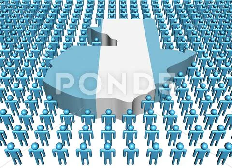 Guatemala map flag surrounded by many abstract people illustration Stock Illustration