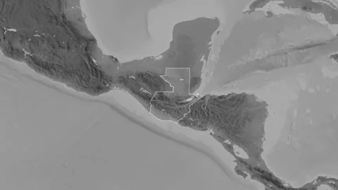 Guatemala map - glide. Border. Grayscale. Stock Footage 241838172