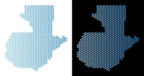 Guatemala Map Hex-Tile Abstraction 库存插图