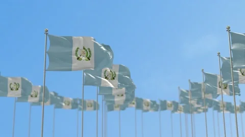 Guatemala Row Of Flags 3D Animation Vídeo Stock 148695444