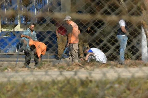 Guatemalan authorities conduct joint security operation at Pavon Prison Farm, Fr Stock Photos