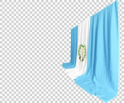 Guatemalan Flag Curtain in 3D Rendering Celebrating Guatemala's Rich Heritage Stock-Illustration