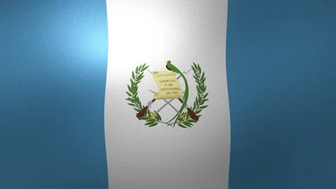 Guatemalan flag with a detailed fabric texture waving in a seamless loop Stock Footage 346000084
