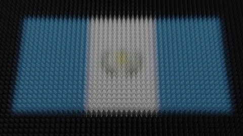 Guatemalan Flag Light Shining on Scrolling Bullets Stock Footage 267733968