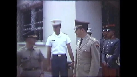 Guatemalan officials leave from Jutiapa Basic Infantry Training Center - 1969 Stock Footage 90462697